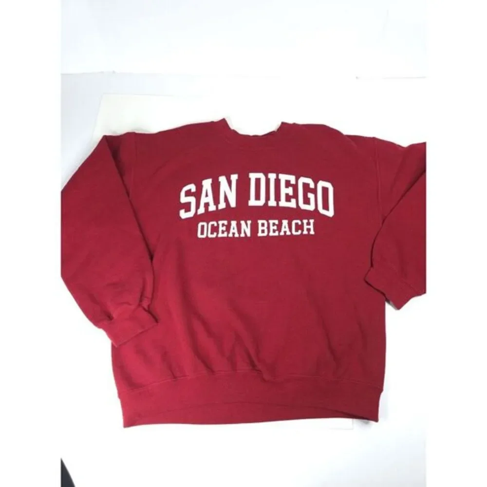 Vtg MV Sport‎ Red San Diego California Ocean Beach Sweater M Medium